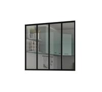 Kit verrière fixe - OPTIMUM - Aluminium - 4 carreaux - H117 X L135,5 cm - Noir