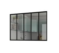 Kit verrière fixe - OPTIMUM - Aluminium - 5 carreaux - H117 X L168,5 cm - Noir