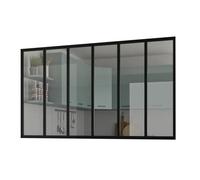 Kit verrière fixe - OPTIMUM - Aluminium - 6 carreaux - H117 X L201,5 cm - Noir
