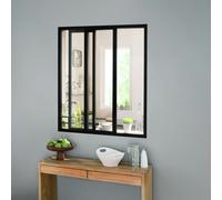 Kit Verrière intérieure coulissante 3 carreaux 108 x 93,2 cm noir sablé Kit Atelier