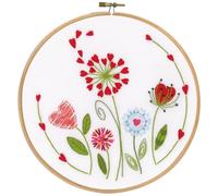 Kit Vervaco avec cerceau à broder prédéterminé, coton, multicolore, env. 20 x 20 cm.