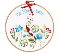 Kit Vervaco avec cerceau à broder prédéterminé, coton, multicolore, env. 20 x 20 cm.