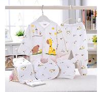kit Vetement Naissance Bebe Garcon 0 3 Mois Ensemble Lot de 5 Pieces Haut Top Bebe Fille Manche Longue + Pantalon + Bavoir + Bonnet Tenue Bebe Mixte Girafe Doux Automne Printemps (B, One Size)
