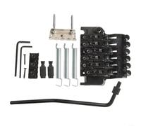 Kit vibrato double verrouillage pour guitares Ibanez Noir | Système Floyd, matériel plaqué argent, action fluide du vibrato, écrou complet et pour chevalet, installation facile