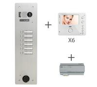 Kit video alu 1r 6 bp 2 voice programmé - URMET KV83/106