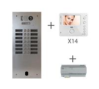 Kit Video Alu 2R 14 Bp 2 Voice Programmé - Urmet Kits video 2Voice KV83/214