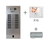 Kit Video Alu 2R 16 Bp 2 Voice Programmé - Urmet Kits video 2Voice KV83/216