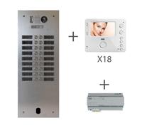 Kit Video Alu 2R 18 Bp 2 Voice Programmé - Urmet Kits video 2Voice KV83/218