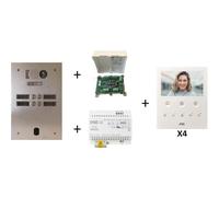 Kit video alu 2r 4 bp 2 voice programmé - URMET KV83/204