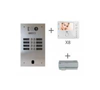 Kit video alu 2r 8 bp 2 voice programmé - URMET KV83/208