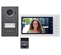 Kit vidéo JV 2 fils intégral, platine saillie, moniteur 7 pouces & alimentation - AIPHONE - JVS1V