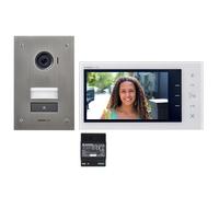 Kit vidéo platine encastrée Aiphone JVS1F avec moniteur écran 7" à 2 fils intégral