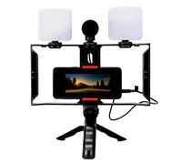 Kit vidéo pour smartphone - XVX - Éclairage LED - Microphone canon - Diffusion en direct - Trépied pliable