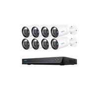 Kit Vidéo Surveillance avec 12MP 8X Bullet Caméra IP PoE et 16CH 4To NVR, Détection Personne/Véhicule, Vision Nocturne 30m avec Audio