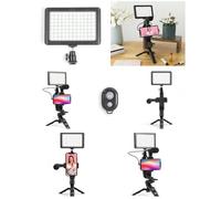Kit vidéo Vlogging Photo Selfie RING Kit Lumineux sur pieds + MICRO Lampe 96 LED - 3 Modes d'éclairage tél Bluetooth STUDIO PHOTO