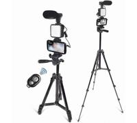 Kit video Vlogging pour telephone et appareil photo n° 1 avec trepied reglable en hauteur