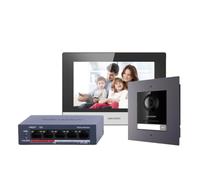 Kit Vidéophone Hikvision DS-KIS602(B)/Flush Switch/Vidéophone/Contrôle d'Accès Wi-Fi PoE IP65