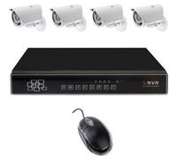 Kit Vidéosurveillance Enregistreur Protection 4 Caméras Ip LED Ir 720P Nvr Noir YONIS Noir G