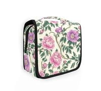 Kit vintage de style William Morris pour homme avec crochet de suspension multifonctionnel - Motif fleurs roses et feuilles vertes