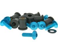 Kit vis alu écrous M5x16 bleu - 8 pièces