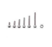 Kit Vis Boulon 250 pièces M2 en Acier Inoxydable A2 avec Ecrous et Douilles Hexagonales Six Pans, M2 x 4/6/8/10/12/16mm (Tête Bombée)