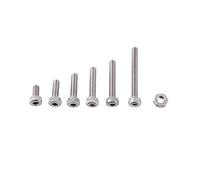 Kit Vis Boulon 250 pièces M2 en Acier Inoxydable A2 avec Ecrous et Douilles Hexagonales Six Pans, M2 x 4/6/8/10/12/16mm (Tête Bombée)