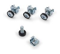 Waytex 37344 Kit Vis et Ecrou cage avec rondelle, pour Baie de brassage, Coffrets réseau, Baie serveur, compatible 19 pouces et 10 pouces - Lot 4