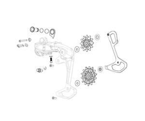 Kit vis montage dérailleur arrière avec vis de fixation/embouts Sram Rival Etap AXS 36 T Noir