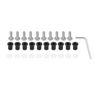 Kit Vis Moto Ecrous Universels Pare-brise 10pcs Pour M5 Pour Kit De Boulons Moto Vis De Carrosserie Rondelles Montage(Silver)