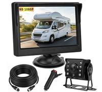 Kit Vision arrière véhicule: caméra AHD 4 Broches et écran Couleur 5 Pouces | Système d'aide au stationnement, 12 V-24 V, 12,7 cm LCD HD écran couleur, 8 LED infrarouges vision nocturne, Étanche, 1080P