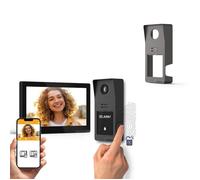 Extel Digital Connect Visiophone 2K Empreinte avec Coque Graphite | Écran tactile 7”, 2 fils jusqu’à 100 m, empreinte, QR temporaire, Extel Connect, IP44, coque graphite incluse