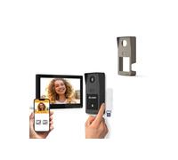 Extel Digital Connect - Visiophone Filaire Connecté WiFi (2,4/5GHz) - Écran Tactile 7 pouces - Caméra 2K Haute Définition - Lecteur Empreinte Digitale & QR Code - Finition Gris Titane
