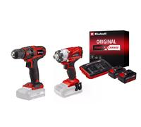 Kit vissage sans fil Einhell ? Visseuse à chocs + perceuse-visseuse + 2 batteries 4.0Ah + chargeur