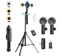 Kit vlogging complet avec trépied smartphone à suivi automatique du visage MICROPHONE