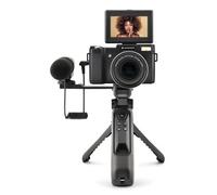 AGFAPHOTO Kit Vlogging VLG-4K - Caméra 4K 24MP, Zoom Optique 8X, écran LCD 3", capteur CMOS, trépied powerbank, Micro, télécommande, Micro SD 32Go Incluse, Batterie Lithium - Noir