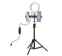 Kit Vlogging Ring Light 16cm Avec Trépied Et Support Double Téléphone YONIS G
