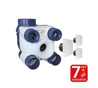 Kit VMC standard Deco 2 K pour habitat pavillonnaire du T1 au T7 jusqu'à 4 sanitaires - UNELVENT - 604141