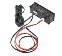 Kit voiture 12 V 3 en 1 comprenant thermomètre, voltmètre et horloge avec affichage numérique LED pour surveillance de la tension et de la température du véhicule (bleu)