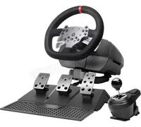 Mars Gaming MWH-RSX, Volant SimRacing Retour De Force Et Moteur Double, Set 3 Pédales Résistance Progressive, Levier De Vitesse en H et 12 Vitesses, 14 Boutons Personnalisables, PC/PS4/Xbox Series X|S