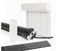 Kit Volet Roulant Solaire Autonome Ajustable en Aluminium h100 x l80 cm- Montage Facile , Pour Fenêtre