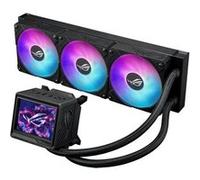 ROG Ryujin III 360 ARGB Extreme AIO cooler with Asetek Gen8 V2 pump; thickened magnetic fans for high airflow and static pressure with noise optimization; 3.5" LCD for hardware monitoring