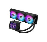 ROG Ryujin III 360 ARGB Extreme AIO cooler with Asetek Gen8 V2 pump; thickened magnetic fans for high airflow and static pressure with noise optimization; 3.5" LCD for hardware monitoring