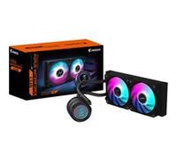 GIGABYTE AORUS WATERFORCE II 240 Refroidisseur liquide pour processeur AIO - 2x ventilateurs ARGB de 120 mm, mécanisme d'emboîtement coulissant, DAISY-CHAIN, compatible avec Intel LGA 1851 et AMD AM5