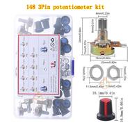 Kit Wieshamm Potentiomètre pour touristes simples,interrupteur 3 broches,5 broches,6 broches,banc d'amplificateur d'arbre audio,B1K,2K,5K,10K,20K,50K,100K,250K,500K - Type WH148 x 18pcs single