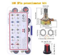 Kit Wieshamm Potentiomètre pour touristes simples,interrupteur 3 broches,5 broches,6 broches,banc d'amplificateur d'arbre audio,B1K,2K,5K,10K,20K,50K,100K,250K,500K - Type WH148 x 10pcs single