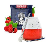 Kit Yerba Mate Guarani Energia - Calebasse Toro, Bombilla, Coffret Cadeau