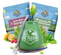 Kit yerba maté Rio Parana : 2x50g, calebasse céramique, bombilla et cure-pipe