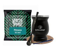 Kit yerba mate Verde Mate Fitness 50g calebasse inox bombilla brosse | Kit d'initiation complet yerba mate avec calebasse isotherme et bombilla