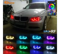 Kit yeux d'ange LED RVB ultra lumineux, anneaux Halo, télécommande RF, application BT, multi-documents, BMW Série 3, E90, E91, 330i, 325i, 335i, 2005-2008 For pre LCI Xenon