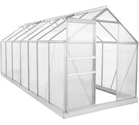 Kit : Zelsius - serre en aluminium, 430 x 190 cm, fondations incluses